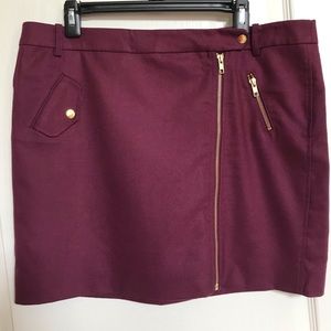 J. Crew wool mini skirt burgundy size 14